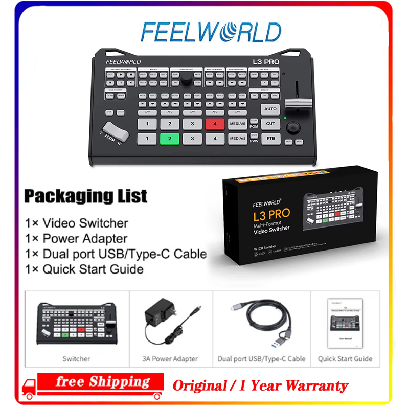 Hdmi Cable - FEELWORLD L3 PRO, een 5-kanaals videomixer