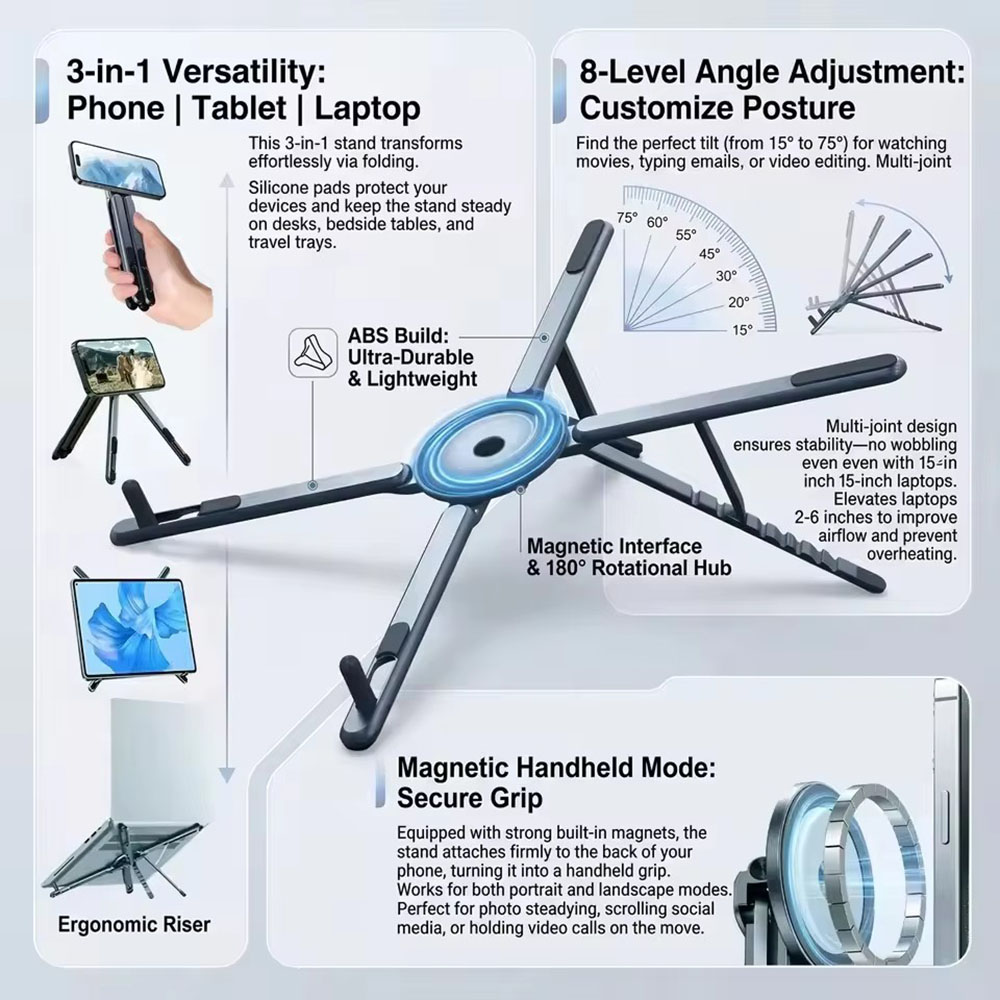 Draagbare magnetische telefoon - Laptop Stand recensie en prijs